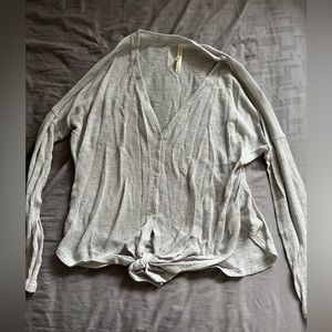 Babaton tie up long sleeve knit shirt